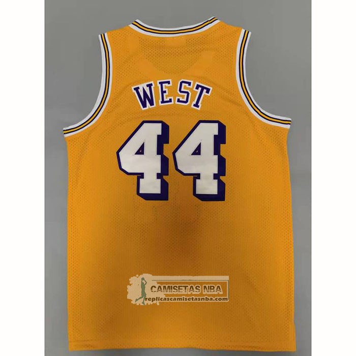 Camiseta Los Angeles Lakers Jerry West NO 44 Mitchell & Ness 1971-72 Amarillo